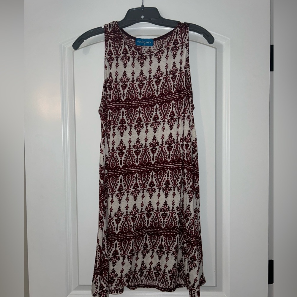 Willy Jays red and cream dress, size small, great condition